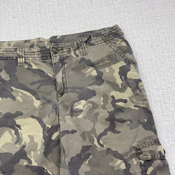 Y2K Point Zero Cargo Shorts Baggy Camo Military Green Tech Pants Men Skater Read - Picture 3 of 14